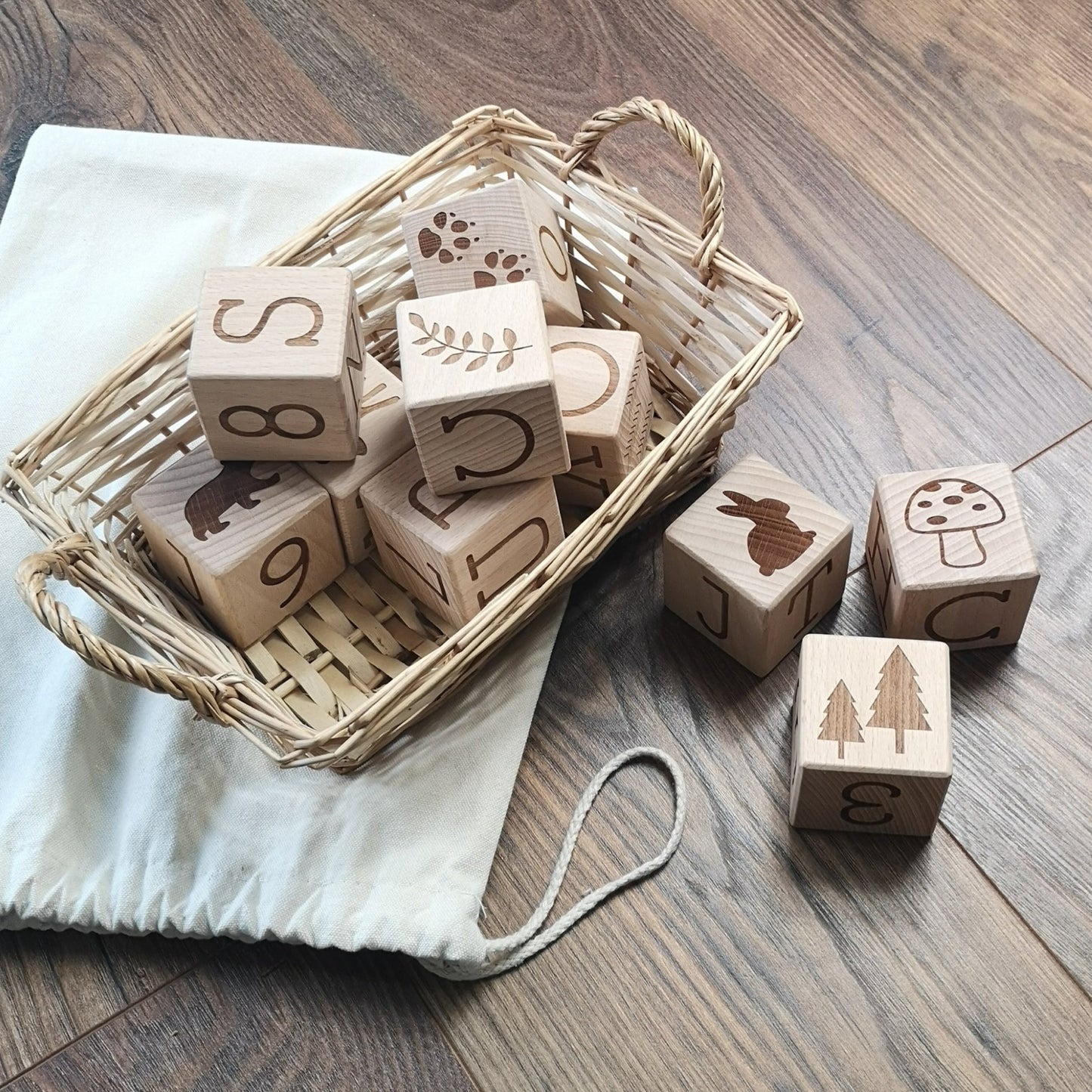 Little Stories Play, Build & Stack Wooden Blocks - Woodland Friends