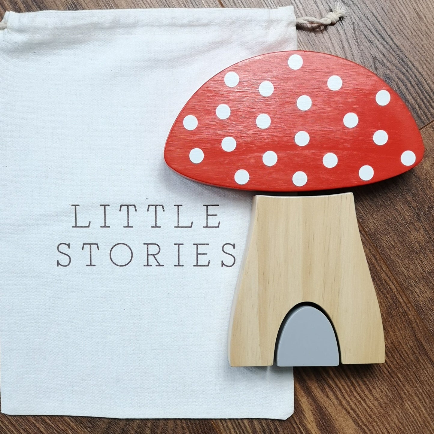 Little Stories Wooden Mushroom Puzzle Stacking Toy