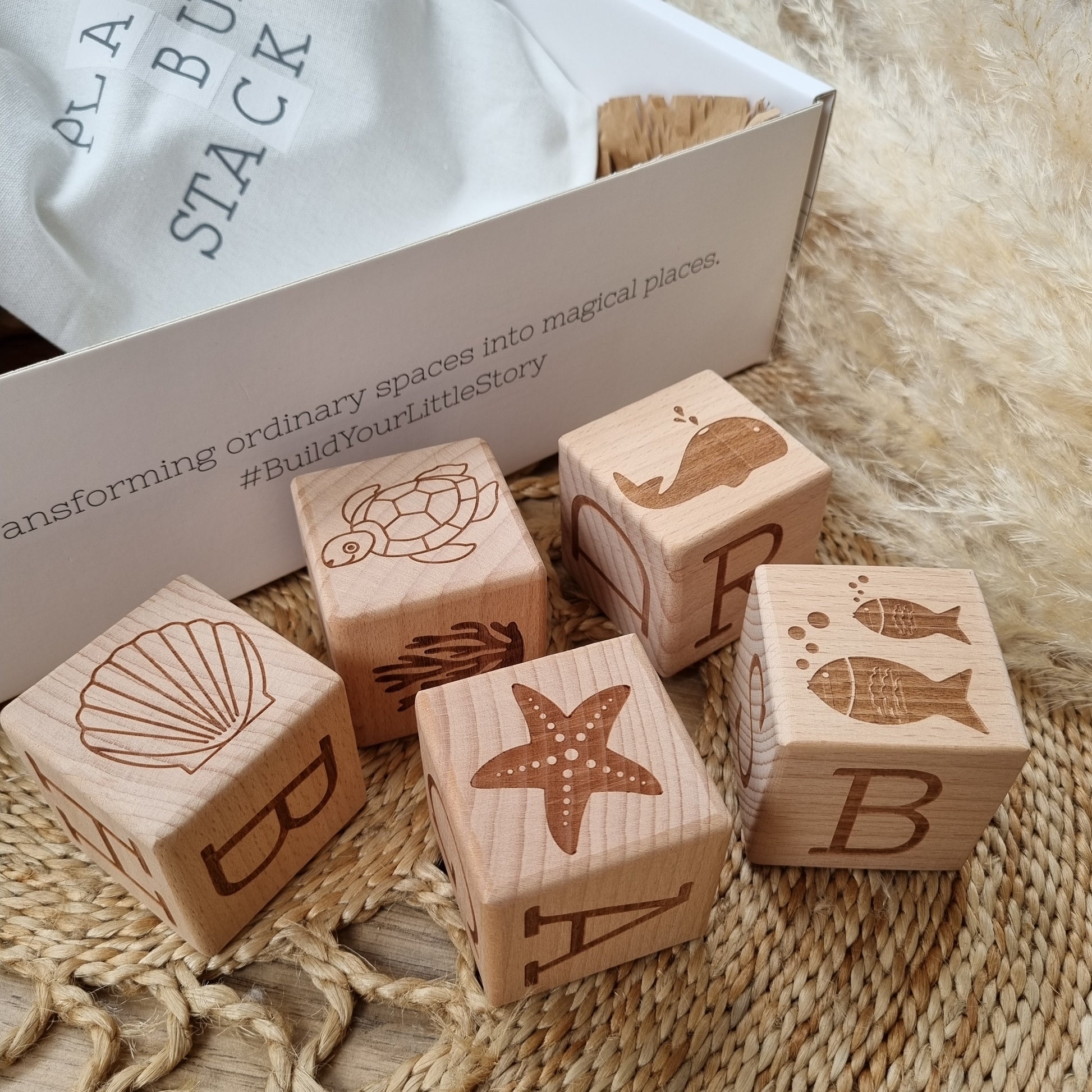 Little Stories Play, Build & Stack Wooden Blocks - Little Seas