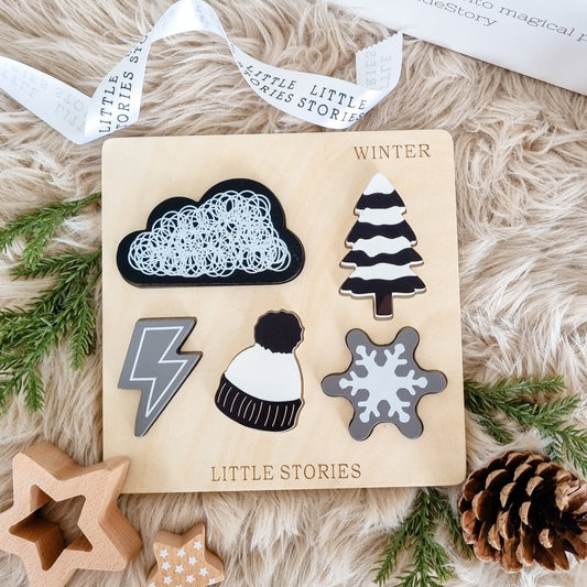 Little Stories Wooden Tray Puzzle - All The Seasons - Winter