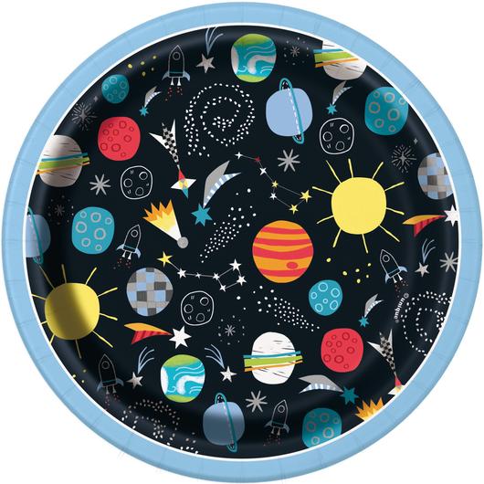 Paper Plates 8 Pack - Outer Space 7" Dessert Plates