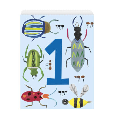 Paper Party Bags 8 Pack - Bug 1st Birthday
