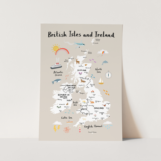 British Isles & Ireland Art Print In Stone by Kid of the Village (6 Sizes Available)