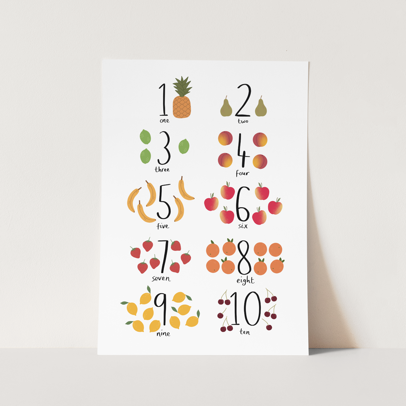 Counting Fruit Art Print by Kid of the Village (6 Sizes Available)