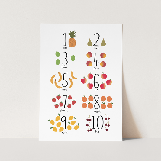 Counting Fruit Art Print by Kid of the Village (6 Sizes Available)