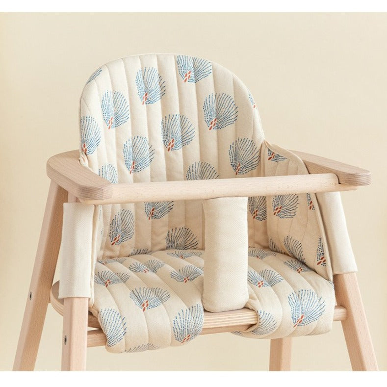 Nobodinoz Growing Green High Chair Cushion - Blue Gatsby/Cream