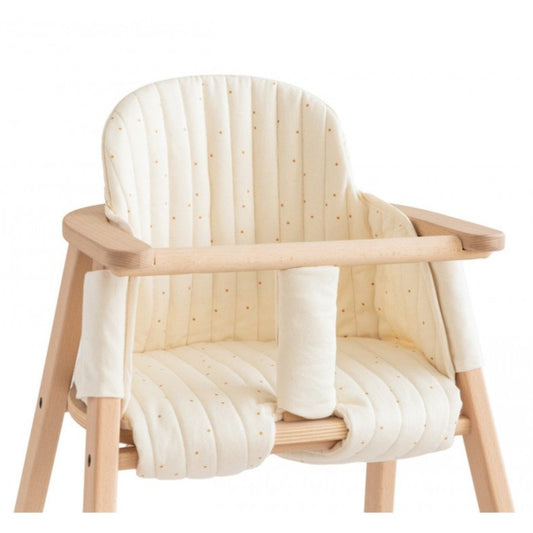 Nobodinoz Growing Green High Chair Cushion - Honey Sweet Dots Natural