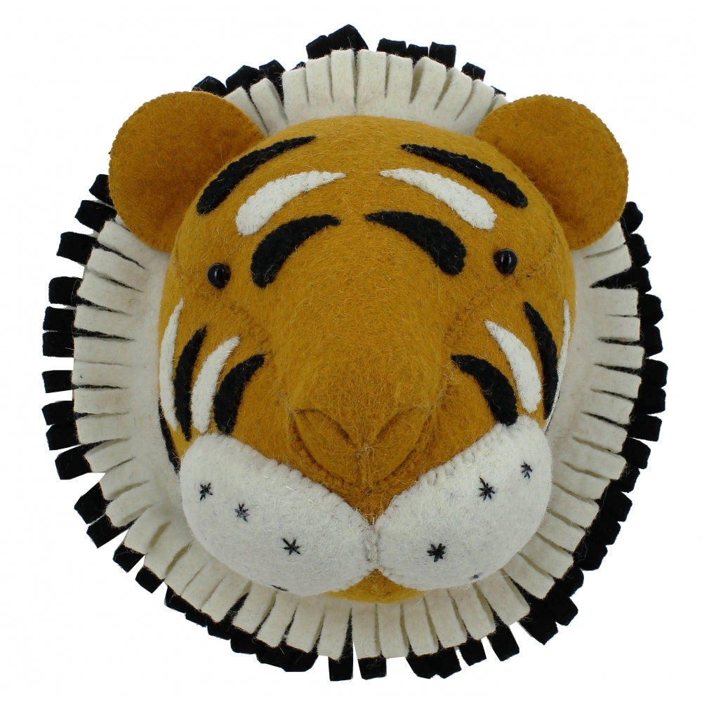 Tiger Felt Animal Wall Head Large