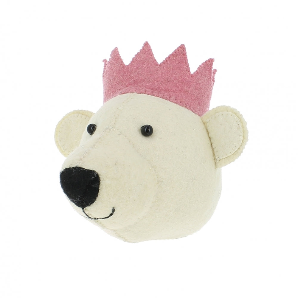 Bear Crown Felt Animal Wall Head Mini