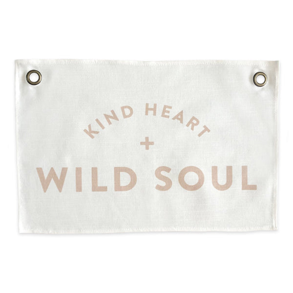 'Kind Heart + Wild Soul' Wall Banner by Leonie & The Leopard