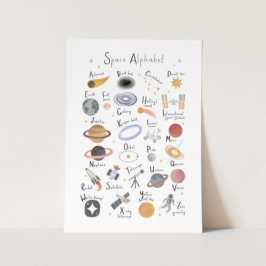 Space Alphabet Art Print by Kid of the Village (6 Sizes Available)