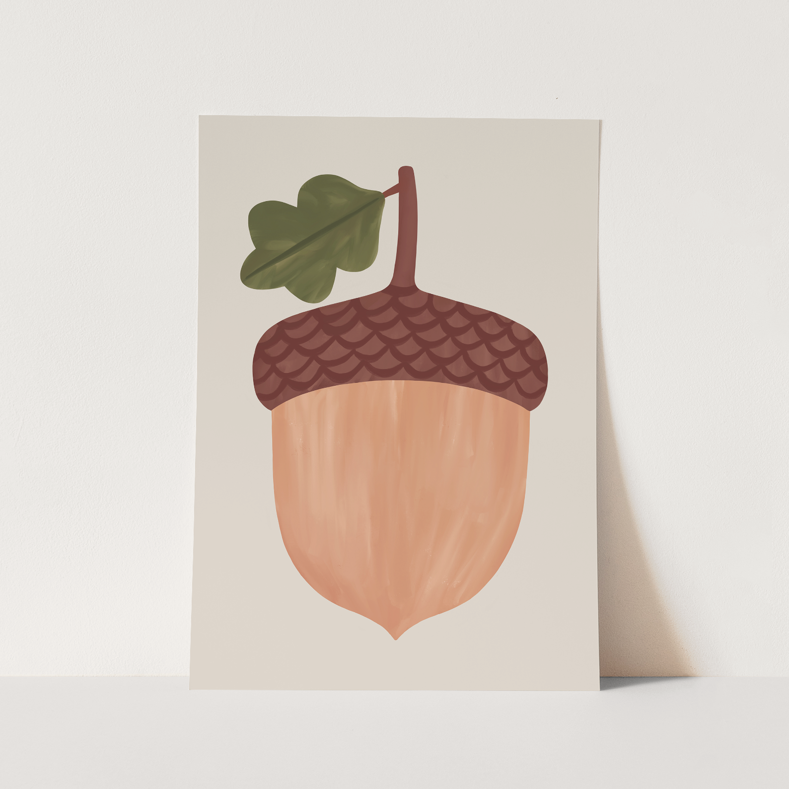 Acorn Art Print In Stone by Kid of the Village (6 Sizes Available)