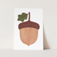 Acorn Art Print In White by Kid of the Village (6 Sizes Available)