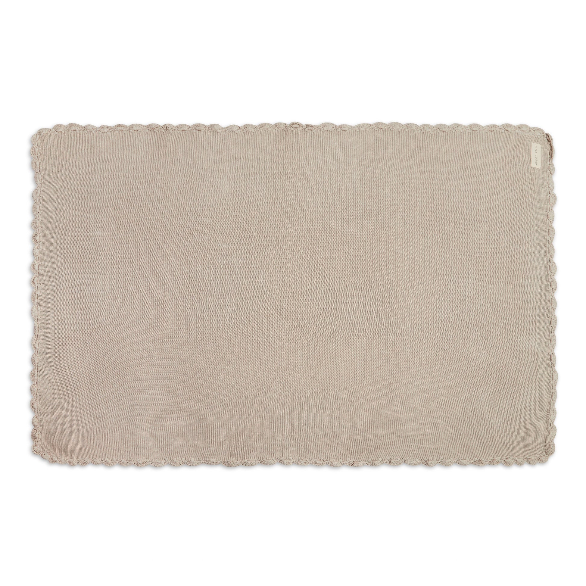 Avery Row Scallop Knit Blanket - Stone