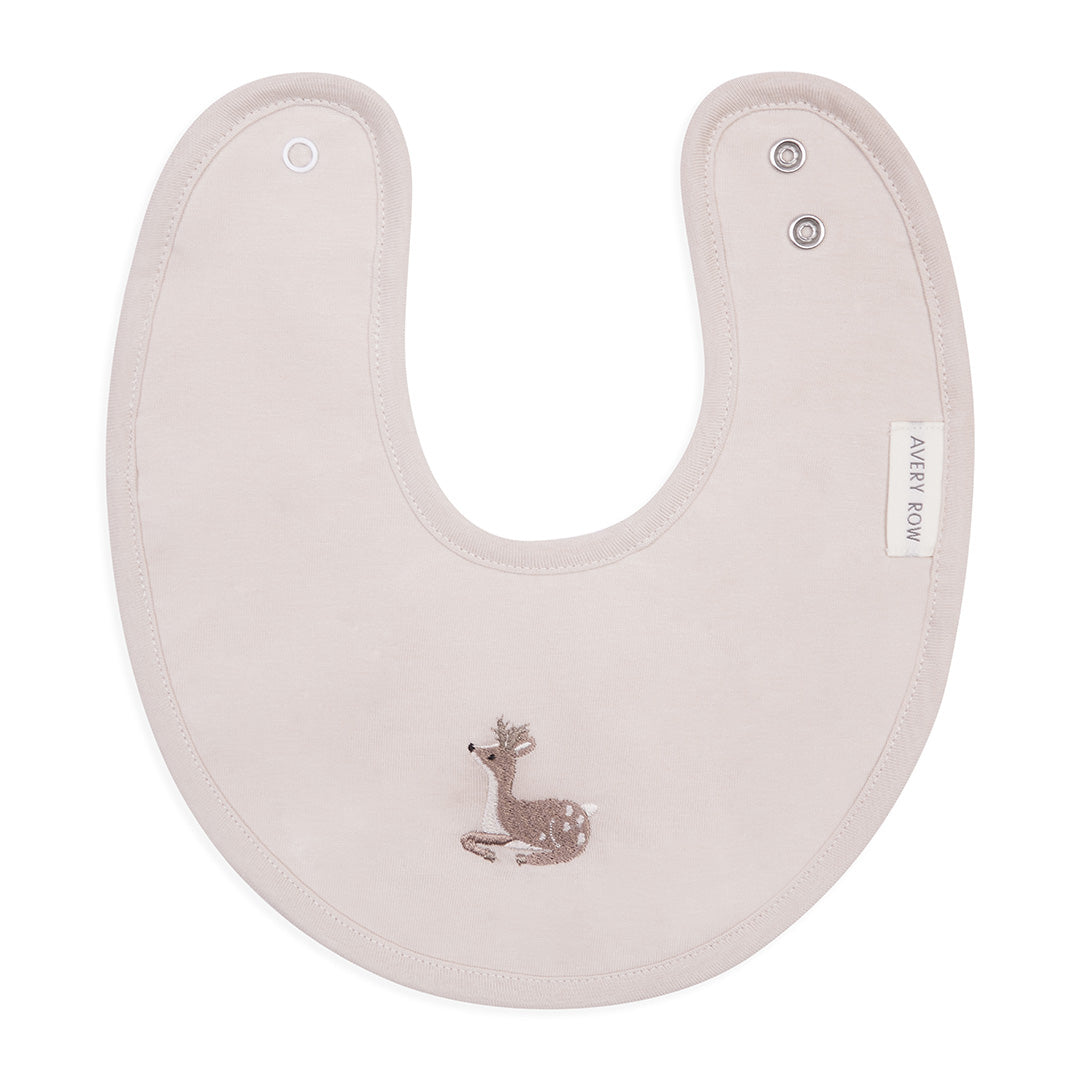Avery Row Embroidered Cotton Bib - Deer