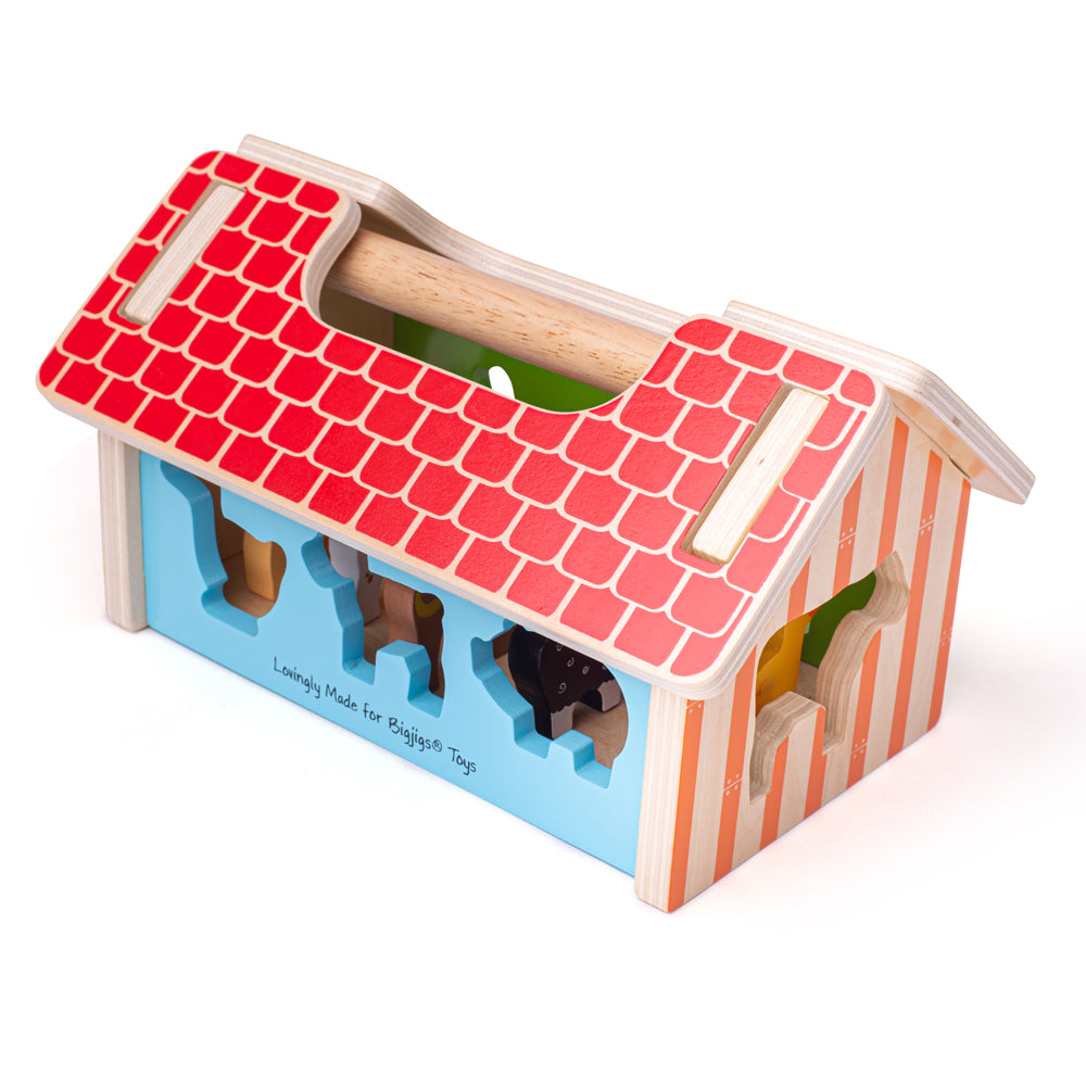 Bigjigs Wooden Farmhouse Shape Sorter Toy