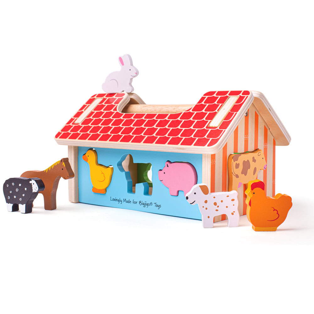 Bigjigs Wooden Farmhouse Shape Sorter Toy