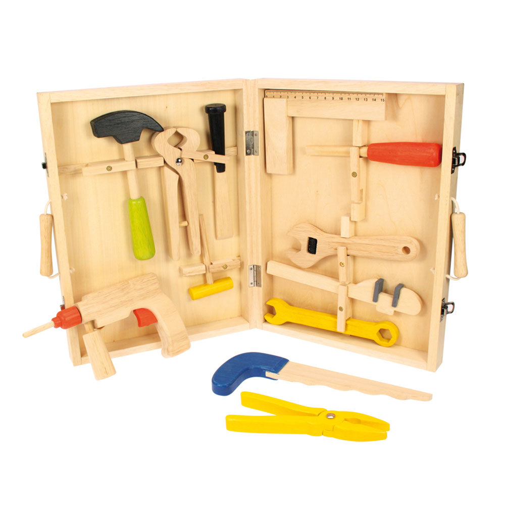 Bigjigs Wooden Carpenters Toy Tool Box
