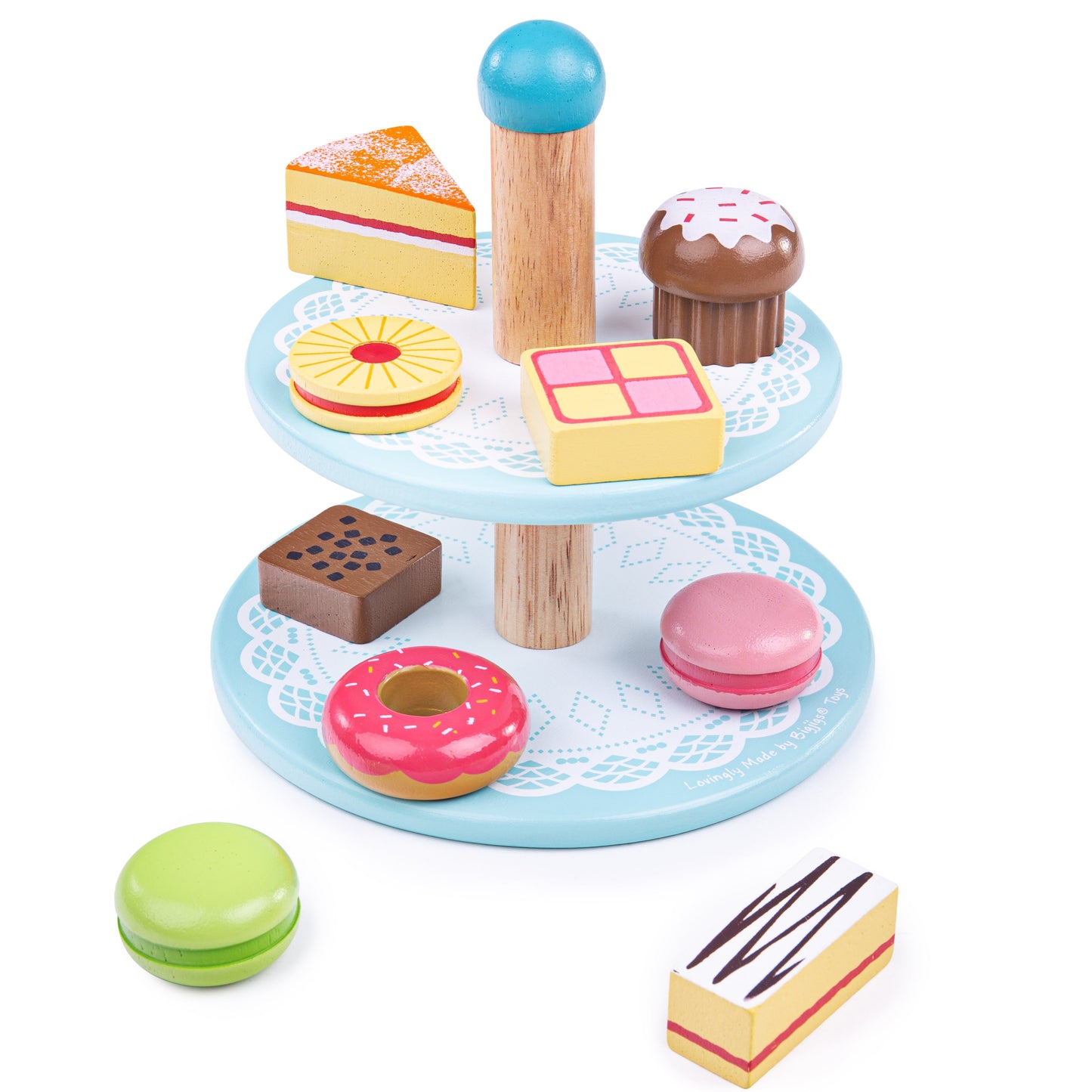 Bigjigs Wooden Cake Stand With Cakes