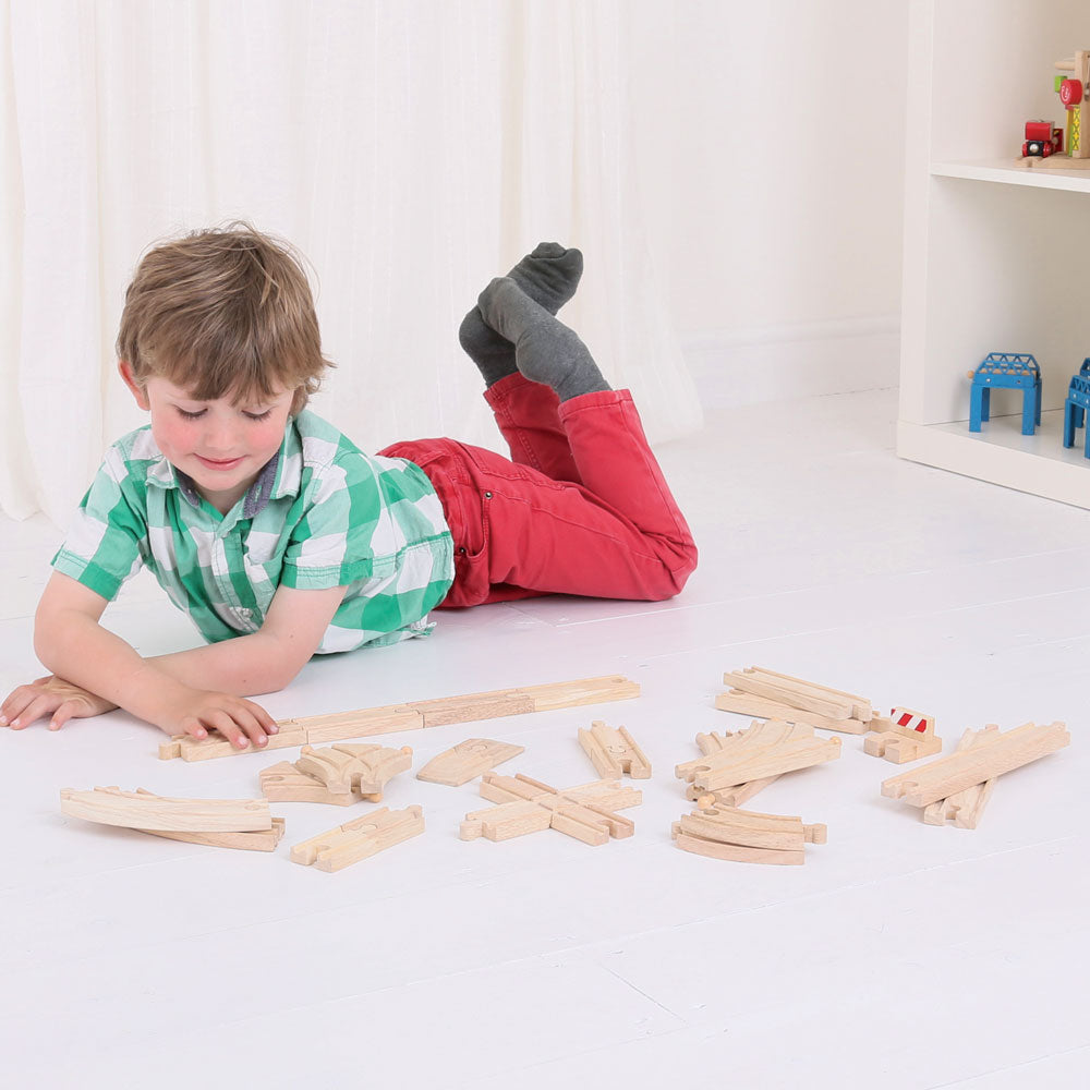 Bigjigs Rail Wooden Low Level Track Expansion Pack