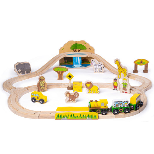 Bigjigs Rail Wooden Safari Train Set