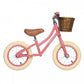 Banwood 'First Go!' Balance Bike & Basket - Coral Pink