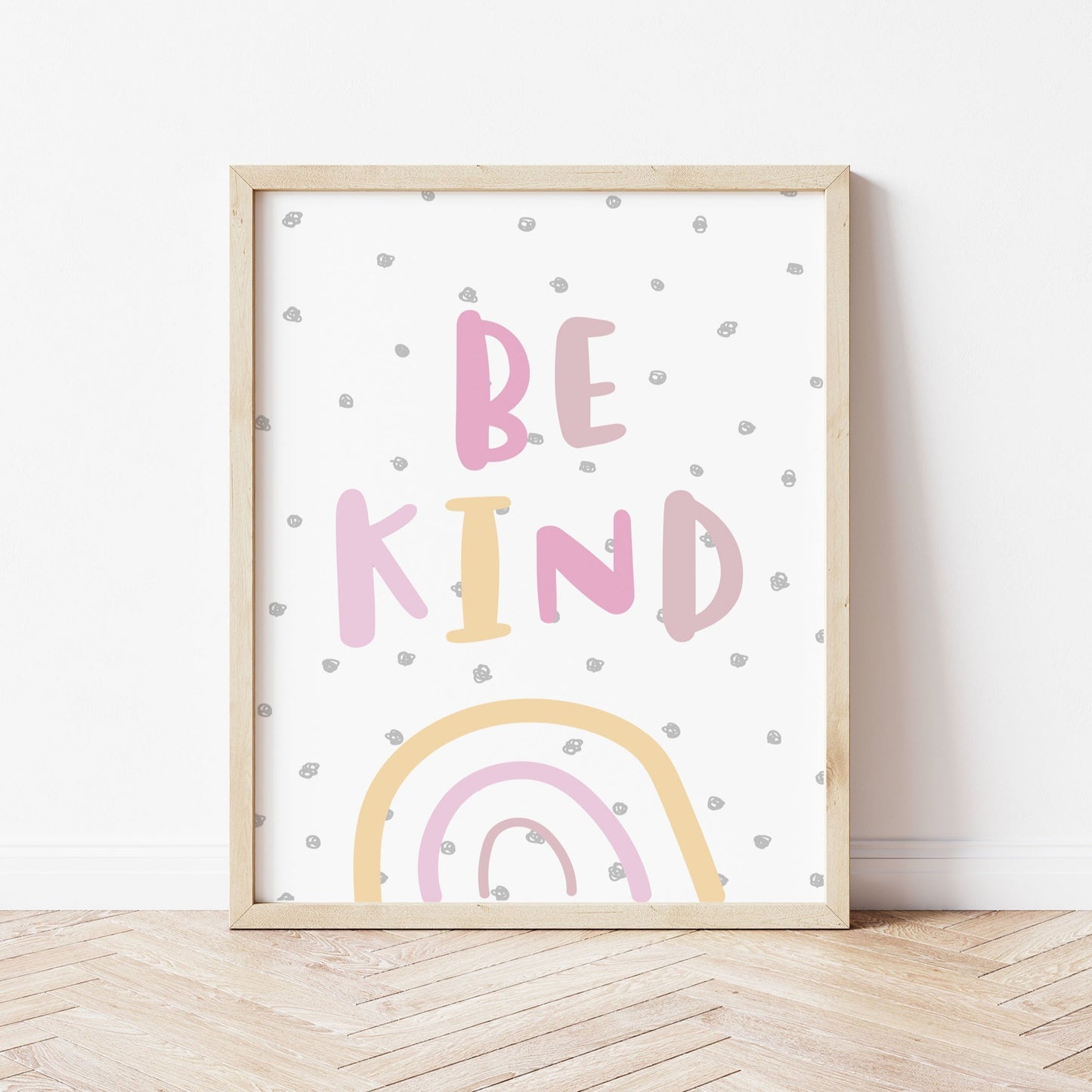 Be Kind (Pinks) Art Print by The Little Jones (3 Sizes Available)