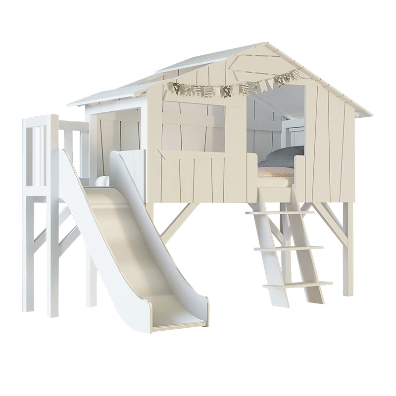Mathy by Bols Treehouse Cabin Single Bed With Platform & Slide (26 Colours Available)