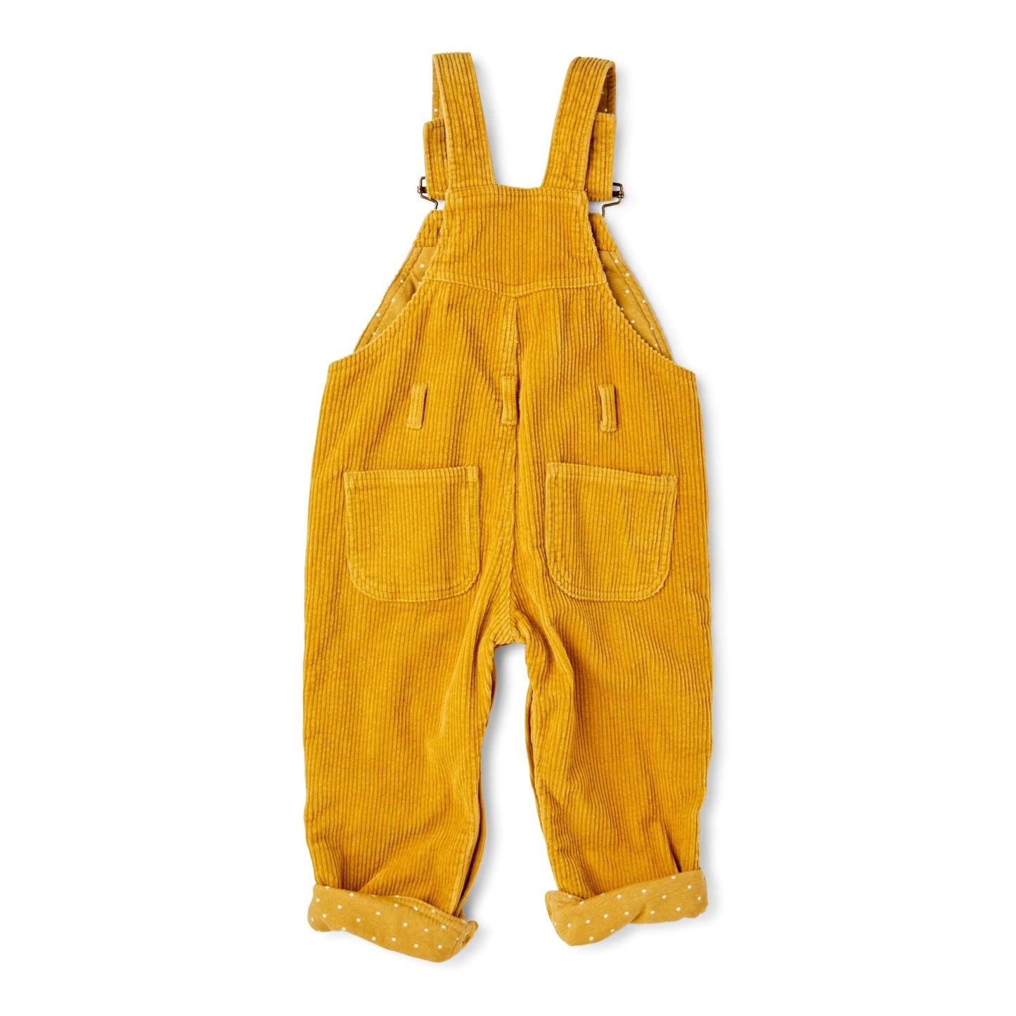 Dotty Dungarees Ochre Chunky Cord Children's Dungarees