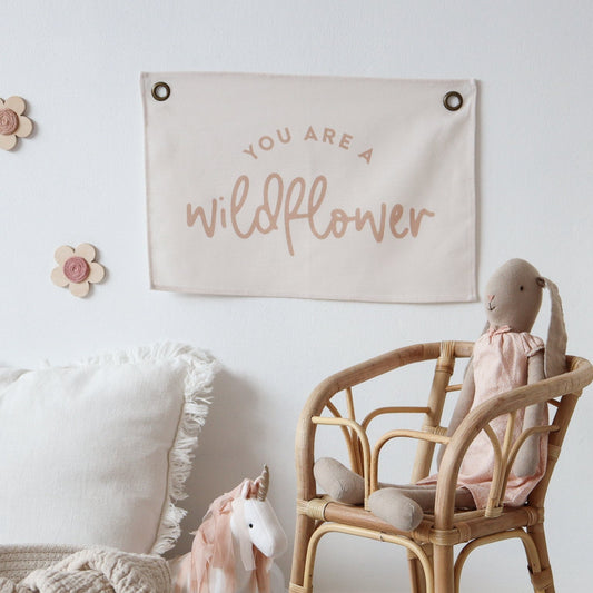 'You Are a Wildflower' Wall Banner by Leonie & The Leopard 