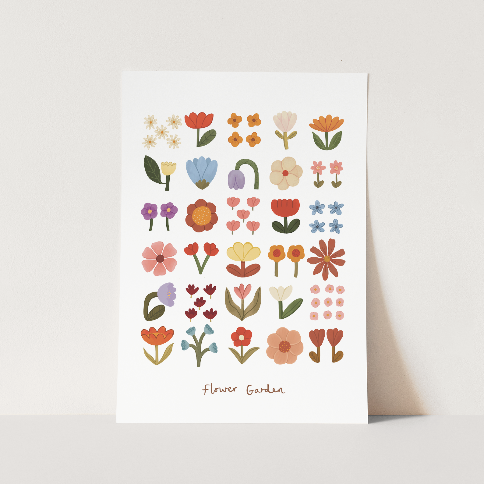 Flower Garden Art Print in White by Kid of the Village (7 Sizes Available)