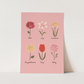 Flowers Art Print In Pink by Kid of the Village (6 Sizes Available)