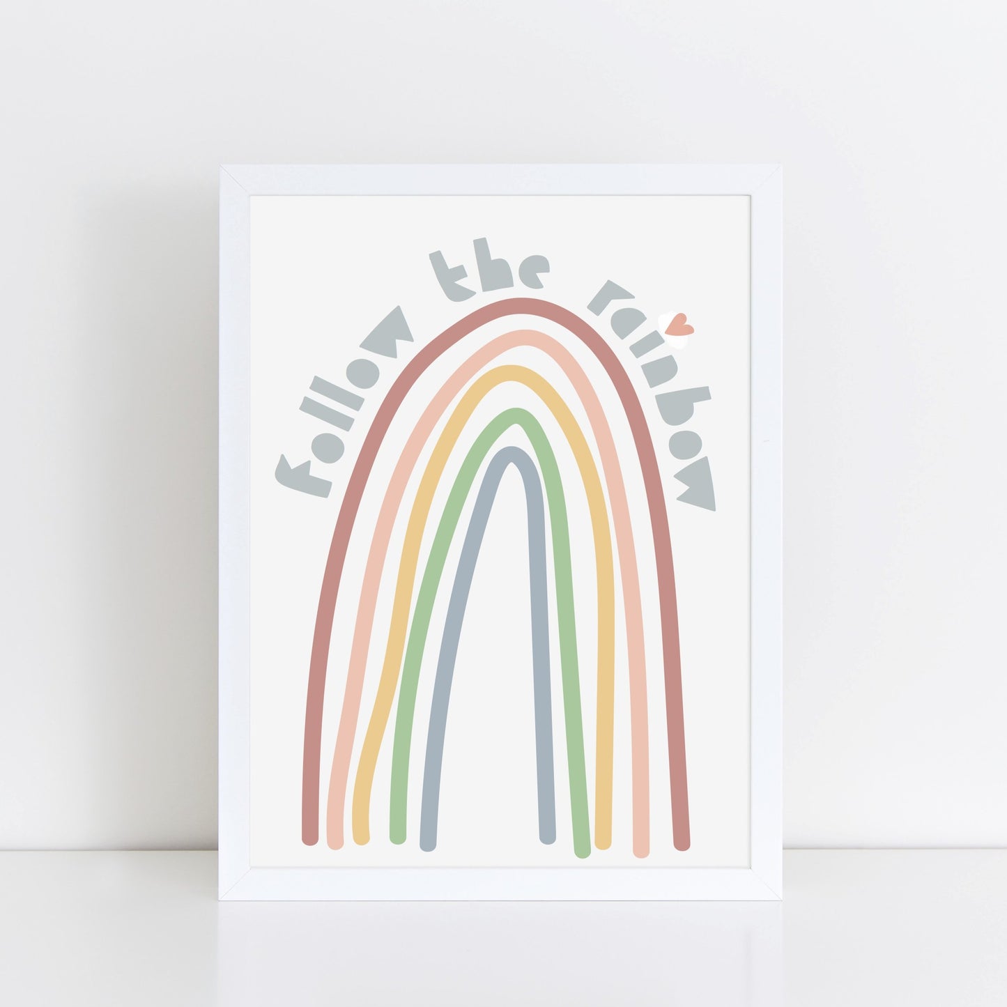 Follow the Rainbow (Muted) Art Print by The Little Jones (3 Sizes Available)