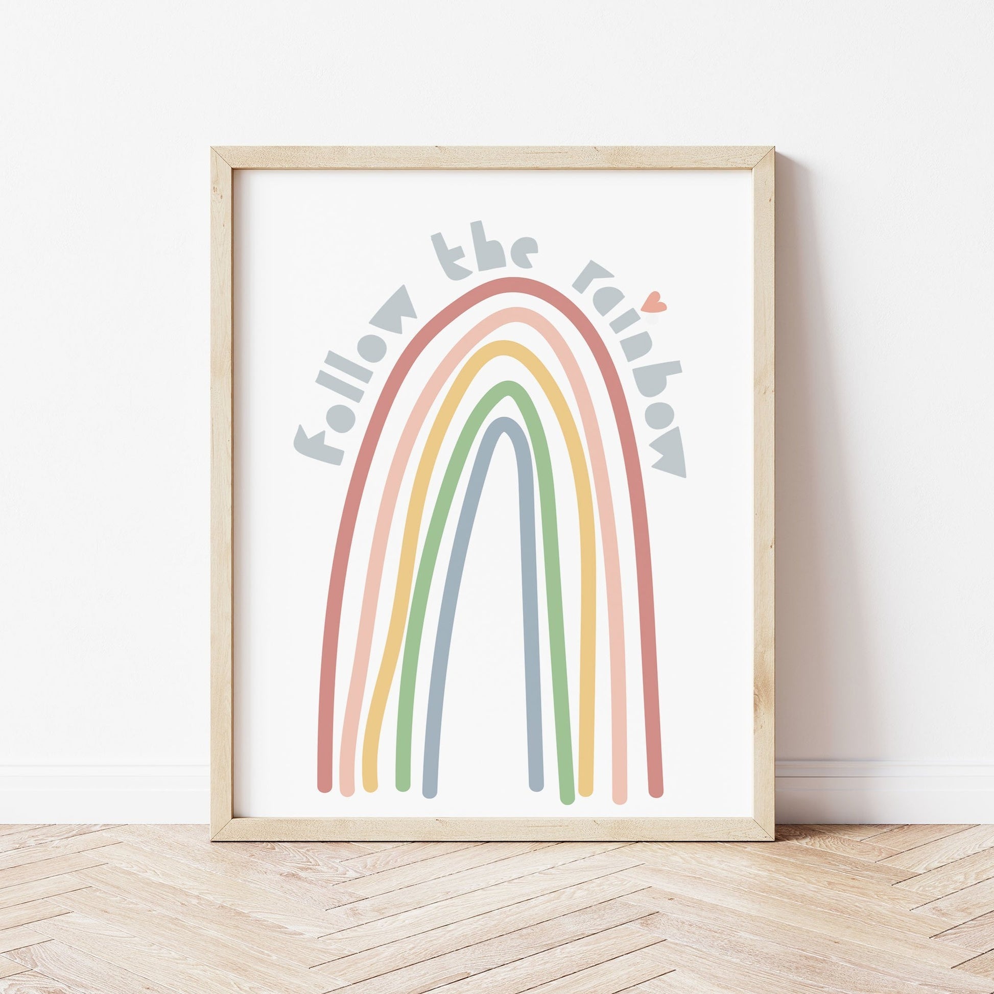 Follow the Rainbow (Muted) Art Print by The Little Jones (3 Sizes Available)