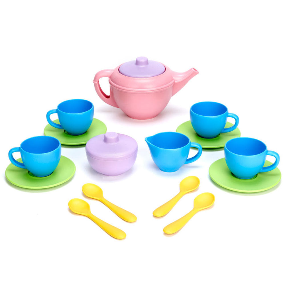 Green Toys Tea Set With Pink Teapot