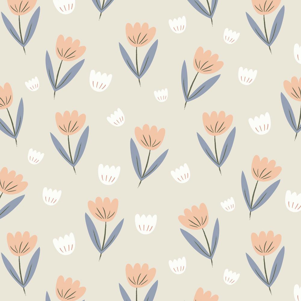 Hibou Home Wallpaper Roll - Fleur - Peach