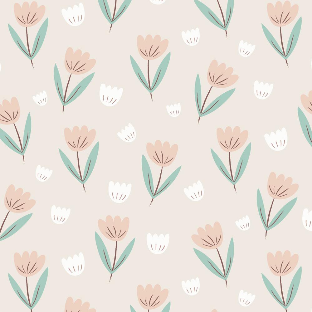 Hibou Home Wallpaper Roll - Fleur - Summer Pink