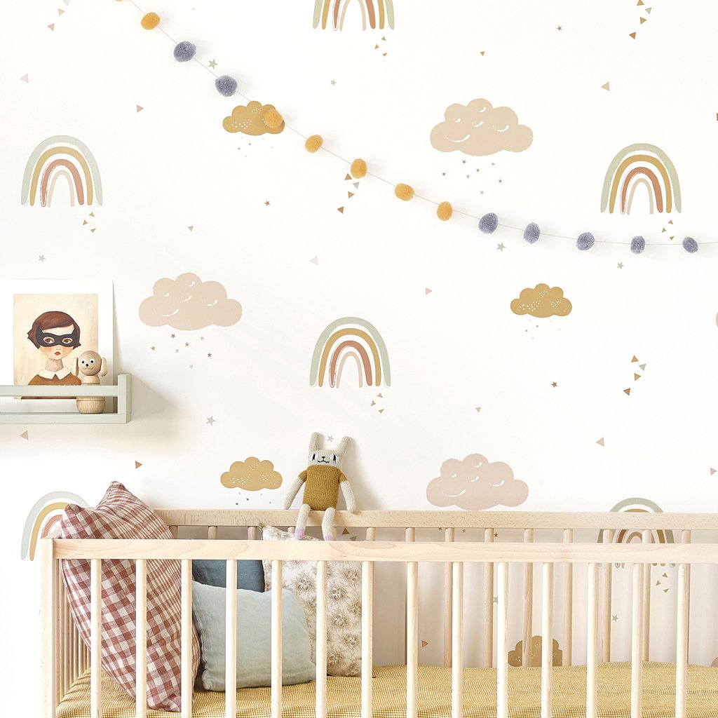 Wallpaper Roll Rainbows Mustard Rose