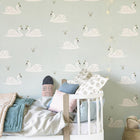 Hibou Home Wallpaper Roll - Mint Swans