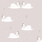 Hibou Home Wallpaper - Pale Rose Swans