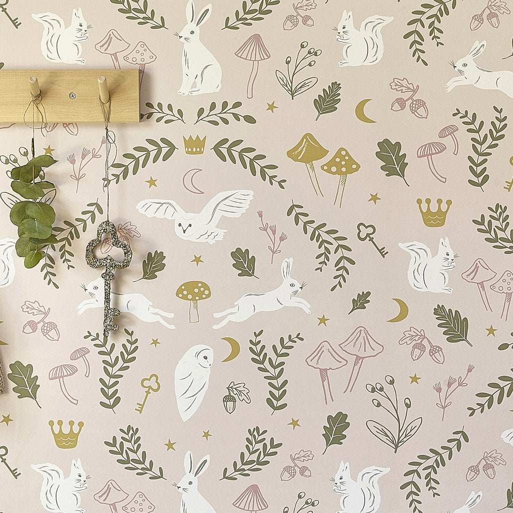 Wallpaper Roll Woodland Wonders Dusty Pink Olive
