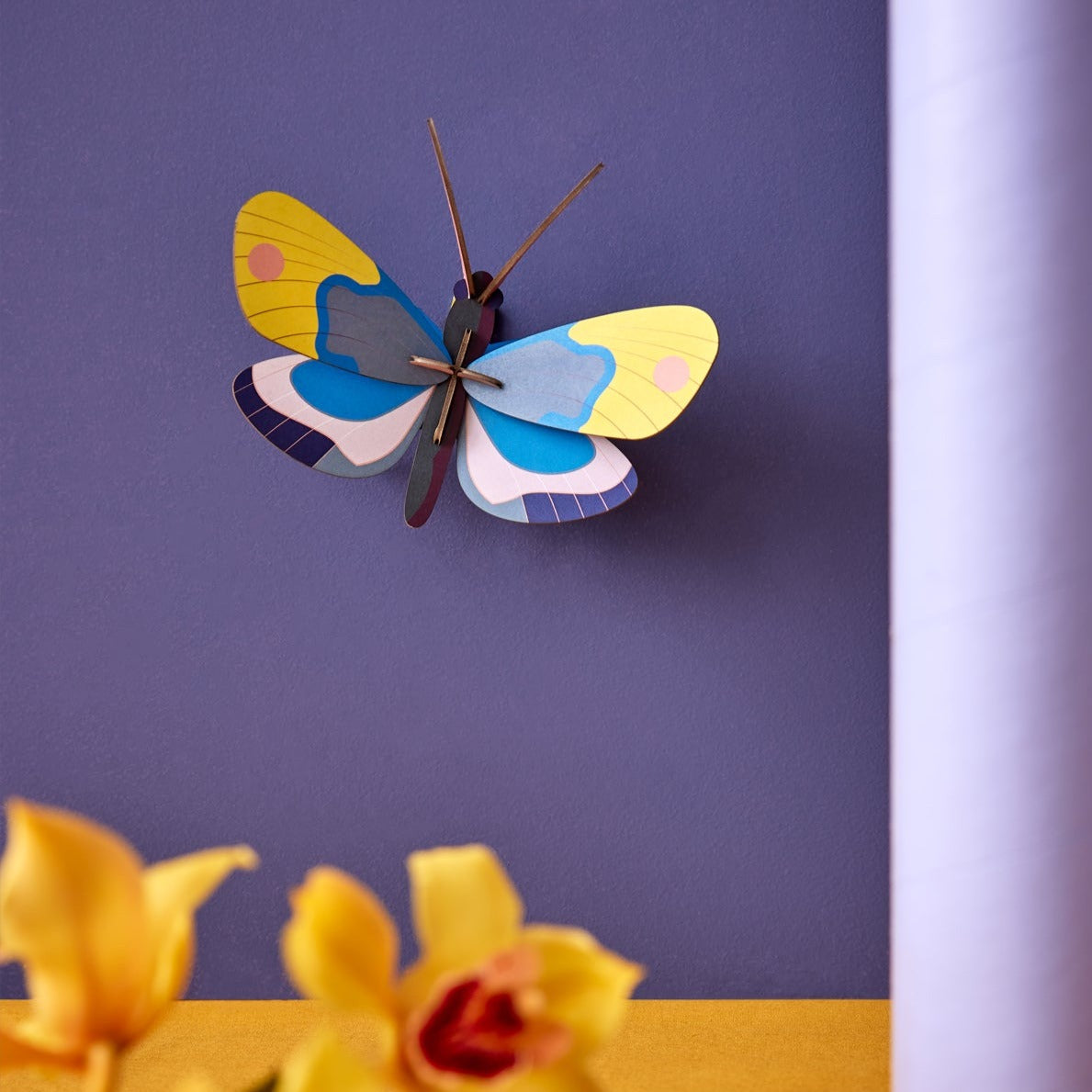 Studio Roof 3D Model Wall Decor - Yellow Monarch Butterfly