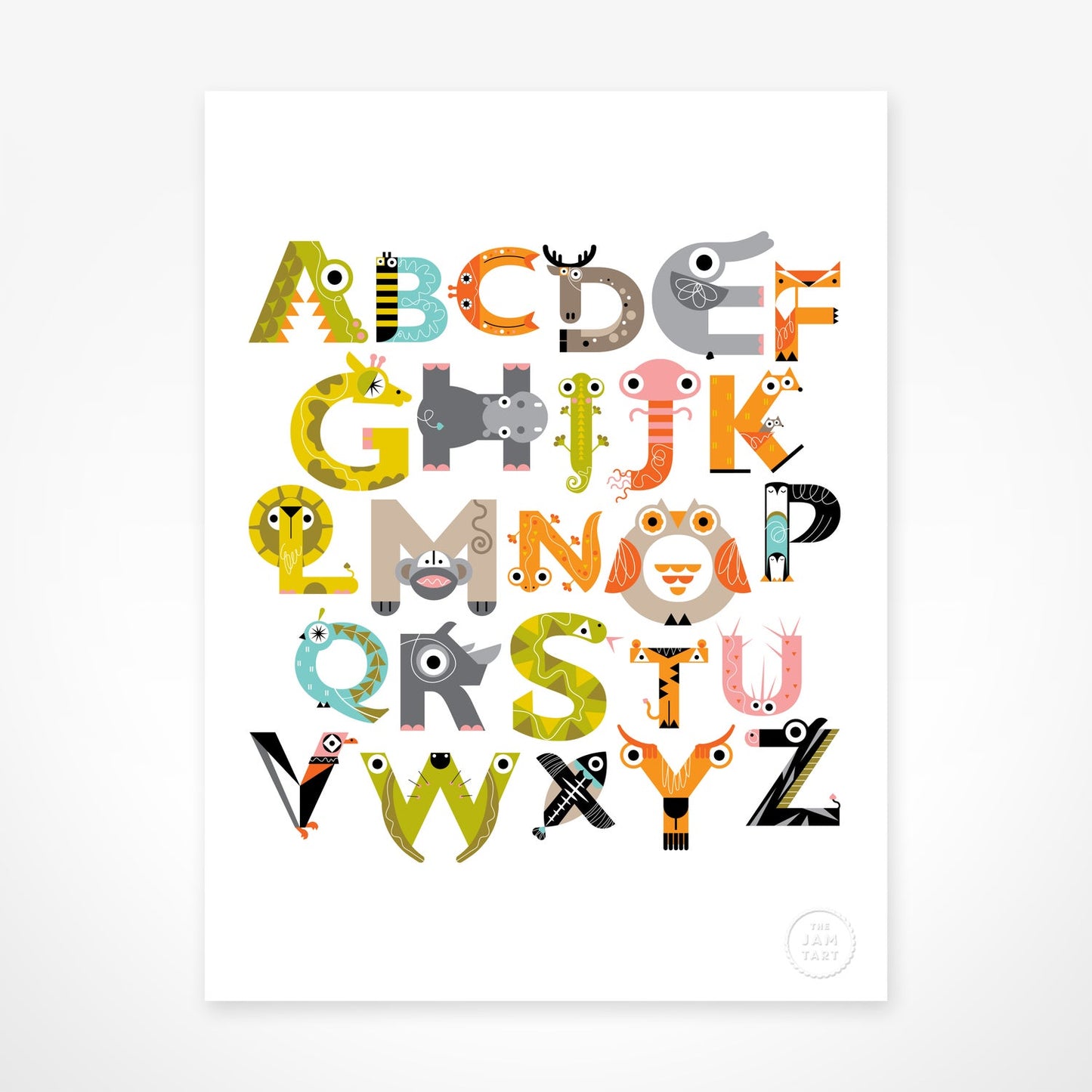 Animal Alphabet Print By The Jam Tart