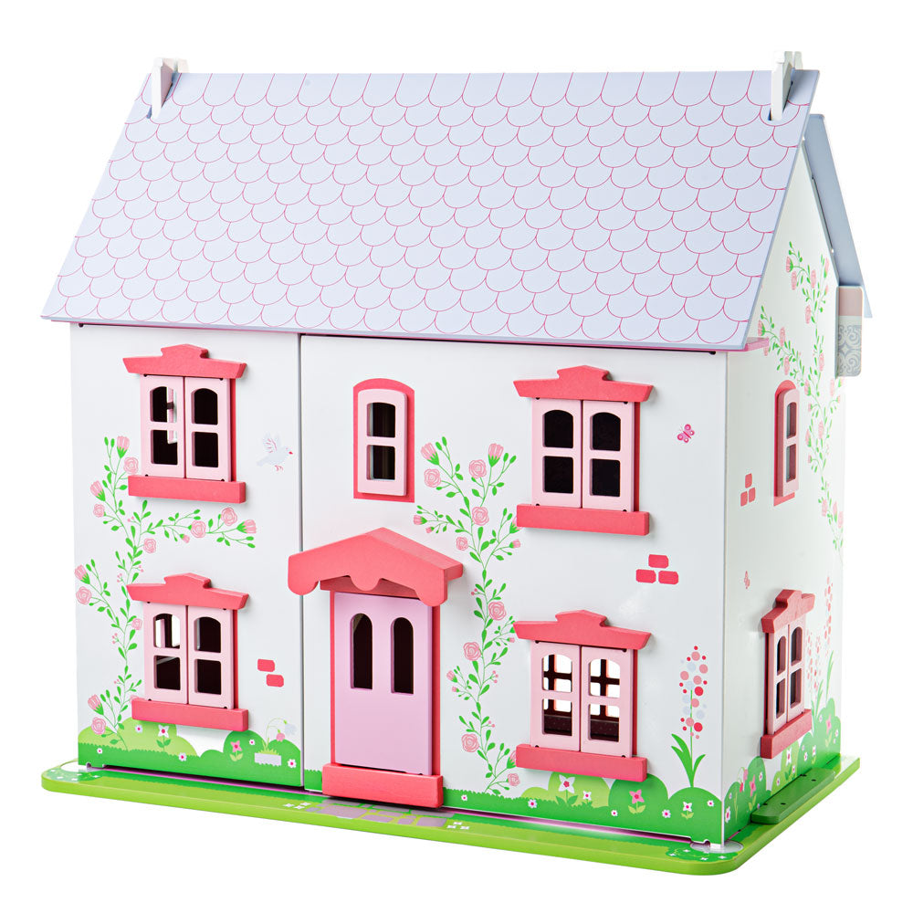 Bigjigs Wooden Rose Cottage Dolls House