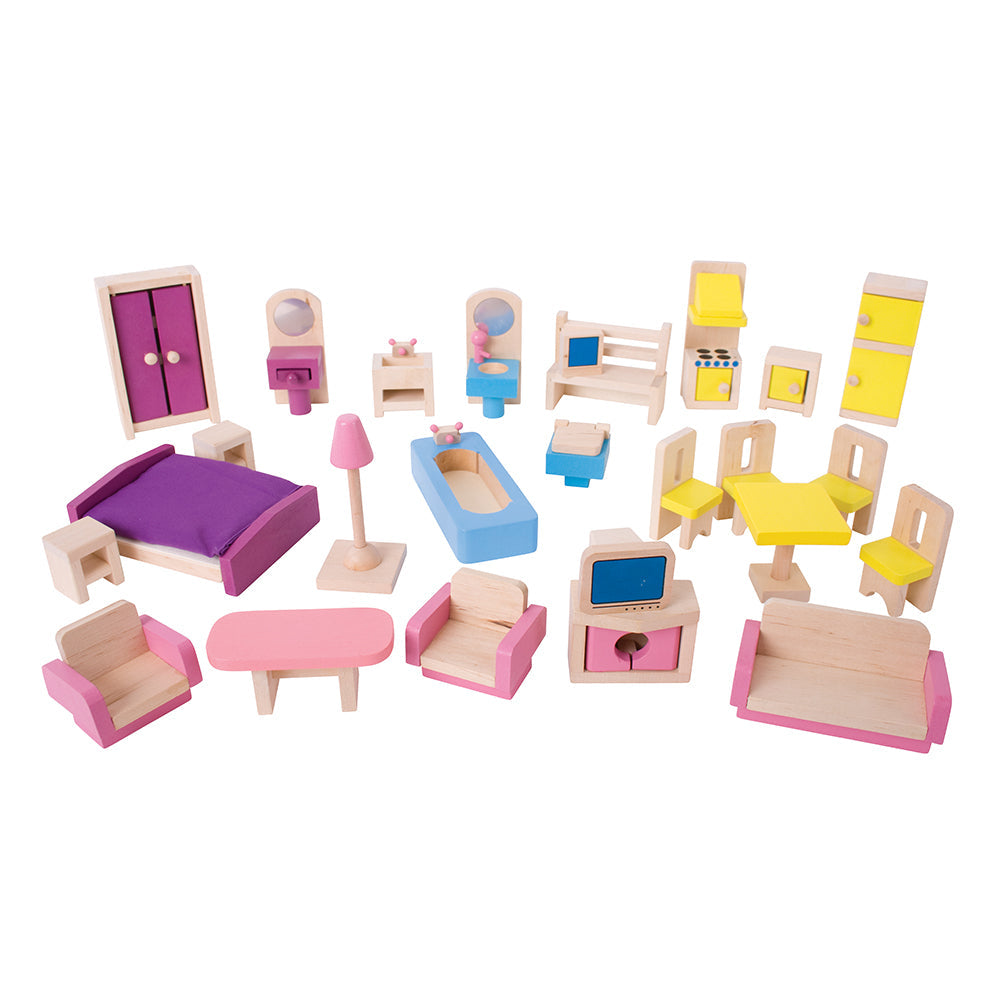 Bigjigs Wooden Dolls Furniture Set