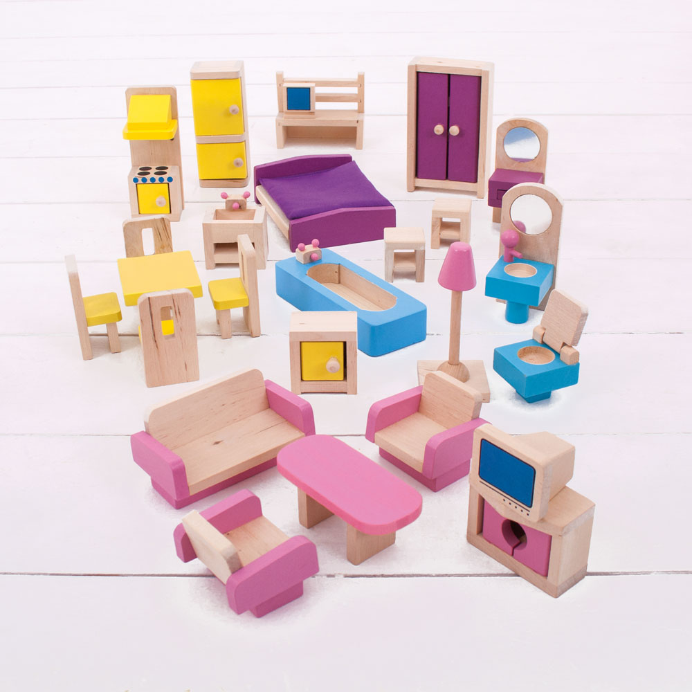 Bigjigs Wooden Dolls Furniture Set