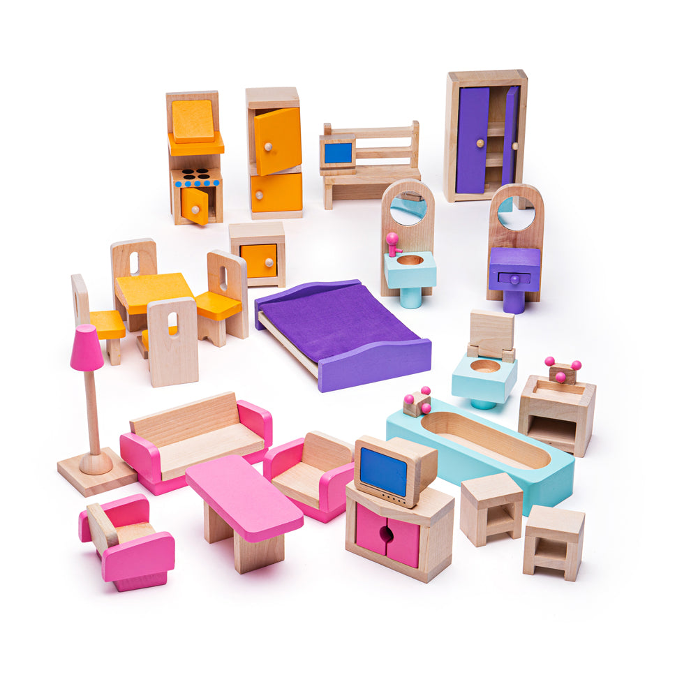 Bigjigs Wooden Dolls Furniture Set