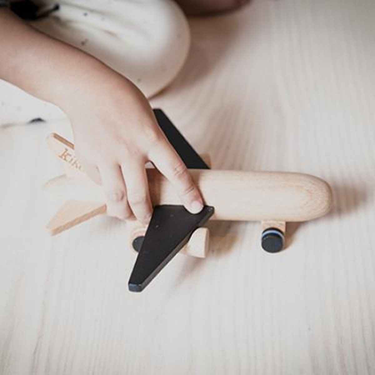 Kiko & GG Wooden Wind-Up Jet - Black