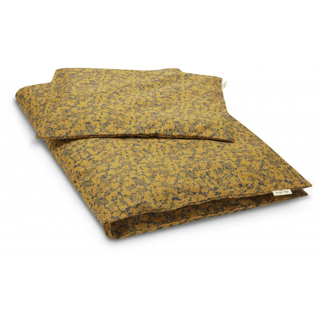 Konges Slojd Junior Bedding Set (100 x 140cm) - Winter Leaves Mustard