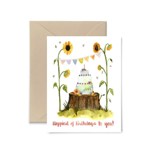 Sunflowers Birthday Greeting Card by Little Truths Studio